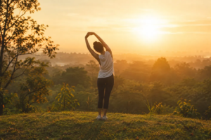 Golden Hour Stretch Over the Hills